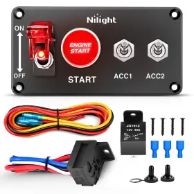 90211D NILIGHT Ignition Rocker Switch Panel Engine Push