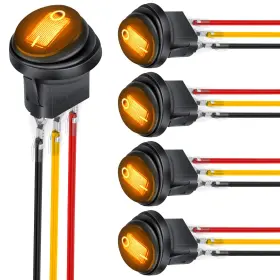 90343A NILIGHT Waterproof Round Rocker Toggle Led Switch Pin