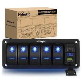 90433B NILIGHT Gang Rocker Switch Panel Backlit Usb Charge
