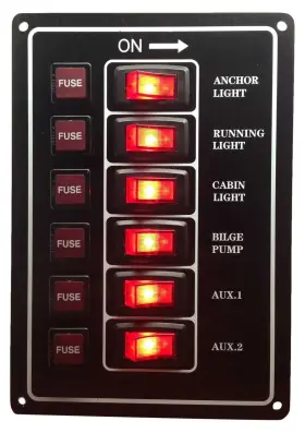 P10065BK PACTRADE MARINE Boat Plate Vertical Switch Panel