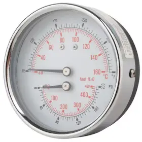 TRI-HD-302R-G PIC GAUGES Round Boiler Gauge Mnpt Steel