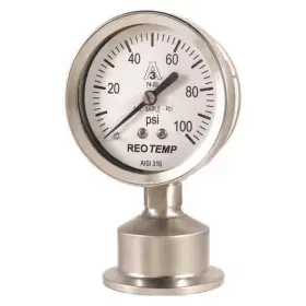 SG25ATC15P18 REOTEMP Clamp Bottom Water Pressure Gauge