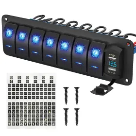 PN-1818-L7U1-2 RVBOATPAT Gang Rocker Switch Panel Waterproof
