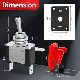 ASW-07D-R RVMARINEPAT Ds Toggle Switch Pin Spst Led Illumina #2