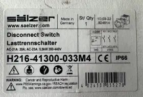 H226-41300-033M4 SALZER Lzer Saelzer Disconnect Switch