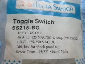 SS218-BG SELECTA Dpst Toggle Switch Amp #2