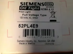 52PL4E9XB SIEMENS Amber Pilot Light