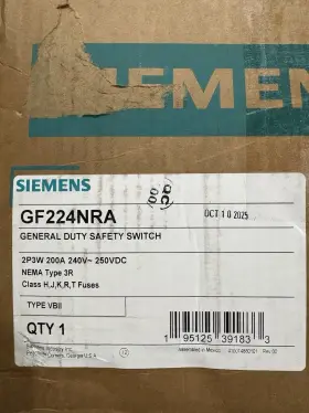 GF224NRA SIEMENS Fusible General Vbii Safety Switch Amp