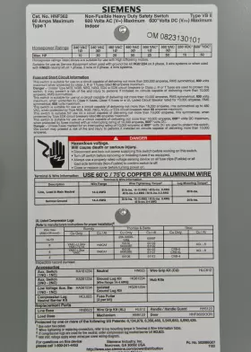 HNF362 SIEMENS Pole Wire Fused Safety Switches #3