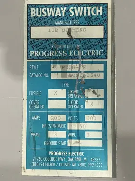 BOS14354U SIEMENS ITE Busway Switch #2