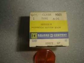 9001 SQUARE D Amber Mushroom Knob