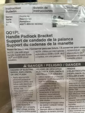 QO1PL SQUARE D Handle Padlock Bracket #2