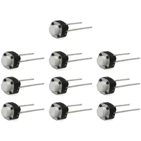 TPBS-2P-6X6X5-10-RE SQXBK Tactile Push Switch Pin Dip Round