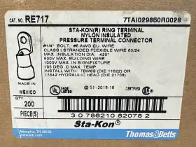RE717 THOMAS BETTS Sta Kon Ring Terminal Connector
