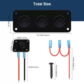705353577772 TIGERILY Gang Rocker Toggle Switch Panel Led #2