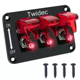 313039939907 TWIDEC Gang Rocker Toggle Switch Panel Led Light #2