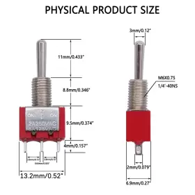 445043266212 TWIDEC Mini Momentary Toggle Switch Spdt Pins #3