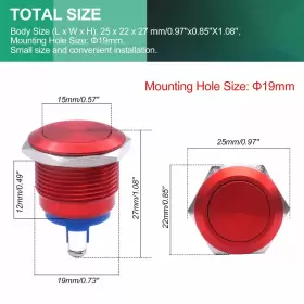 654913663816 TWIDEC Waterproof Momentary Flat Push Switch #3