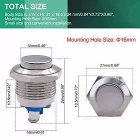 654913663823 TWIDEC Waterproof Steel Momentary Raised Top #3
