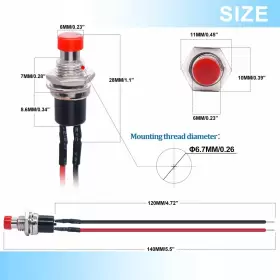 704768699598 TWIDEC Ac Pins Spst Mini Momentary Push #2