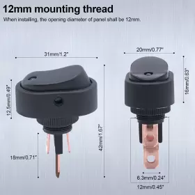 768894071994 TWIDEC Led Rocker Switch Toggle Spst Pin Colour #3