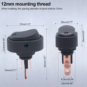 ASW-20D-BU TWIDEC Led Rocker Switch Toggle Spst Pin Roun #3