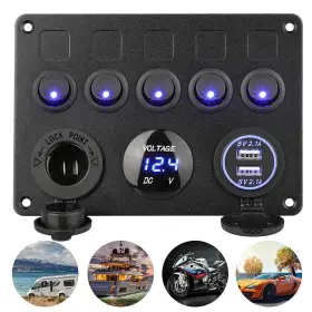 313110051054 TWVEML Gang Marine Rocker Switch Panel Toggle