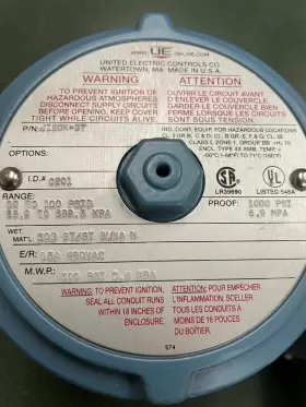 JK120K-37 UNITED ELECTRIC CONTROLS Differential Pressure #2
