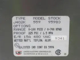 J402K-559 UNITED ELECTRIC Pressure Switch #3