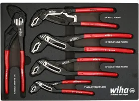 34691 WIHA Pliers Set Classic Grip Jaw Tongue Groove Tray