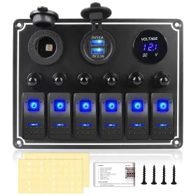 B09QPH7HFN XHTECHNOLOGY Marine Boat Gang Rocker Switch Panel
