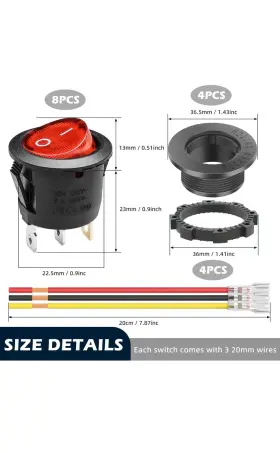 658361497993 XMSILIMEIG Round Rocker Switch Toggle Pack Led