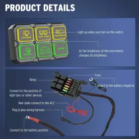 700721643790 YCHOW-TECH Gang Switch Panel Relay Circuit #2