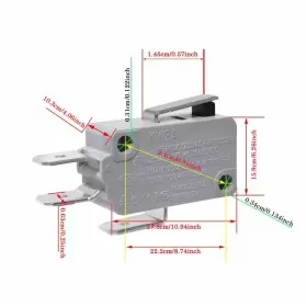 699838174610 YOIILNZ Micro Limit Switch Straight Hinge Lever #2