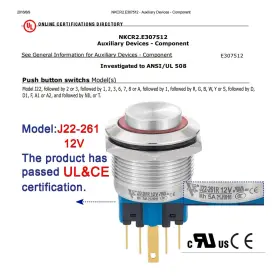 737311850443 ZJWZJH Push Switch Momentary Latching High Round #3