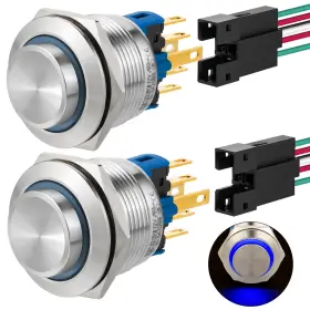 737311850443 ZJWZJH Push Switch Momentary Latching High Round