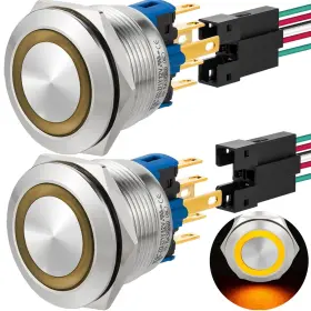 795261336561 ZJWZJH Waterproof Push Switch Momentary Wire