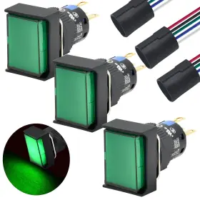 K16-291GE ZJWZJH Rectangle Push Switch Momentary Led Light Ho