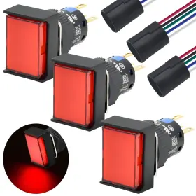 K16-291RE ZJWZJH Push Switch Momentary Rectangle Led Light