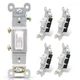 ELEGRP Single Pole Toggle Light Switch, 15 Amp, 120 Volt, Toggle Framed AC Quiet