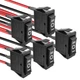 QTEATAK 5Pcs SPDT 3 Pins 3 ON-OFF-ON / Wired, Black/ON-OFF-ON / Wired