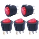mxuteuk 5pcs Snap-in AC110/120V Lighted Round 3 Pin LED Red ON-OFF, red 