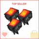 DaierTek 30A 250V KCD2 KCD4 Rocker Switch DPST 4 Pin Red Lighted 120V Rocker Tog