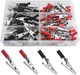 WMYCONGCONG 100 PCS Metal Alligator Clips  Test Clamps with Plastic Hands Red Bl