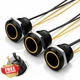 FILN 3Pcs 19MM Latching LED Push Button Switch 12V Yellow IP67