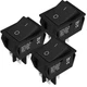 DaierTek DPST KCD4 Rocker Switch 40A 12V DC 4 Pin 2 Position ON Black