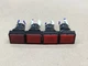 LOT OF 4 IDEC PILOT INDICATOR LIGHT LED 24VDC RED SQUARE AL6-P #56E12*AD