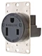 Hubbell 6-50R 2-Pole 3-Wire 50A 250V Receptacle, Industrial Grade, Black