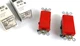 Lot of 2 - Leviton 5623-2R Red Decora 3-Way Rocker Switch 20A 125/277VAC