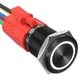 APIELE 16mm Latching Push Button Switch 12V DC On Off Black Shell with LED An...